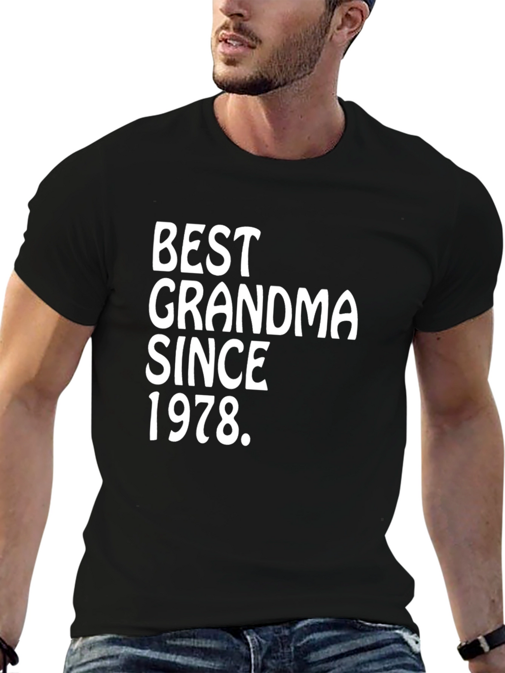 Camiseta Mejor Abuela Desde 1978 Negra