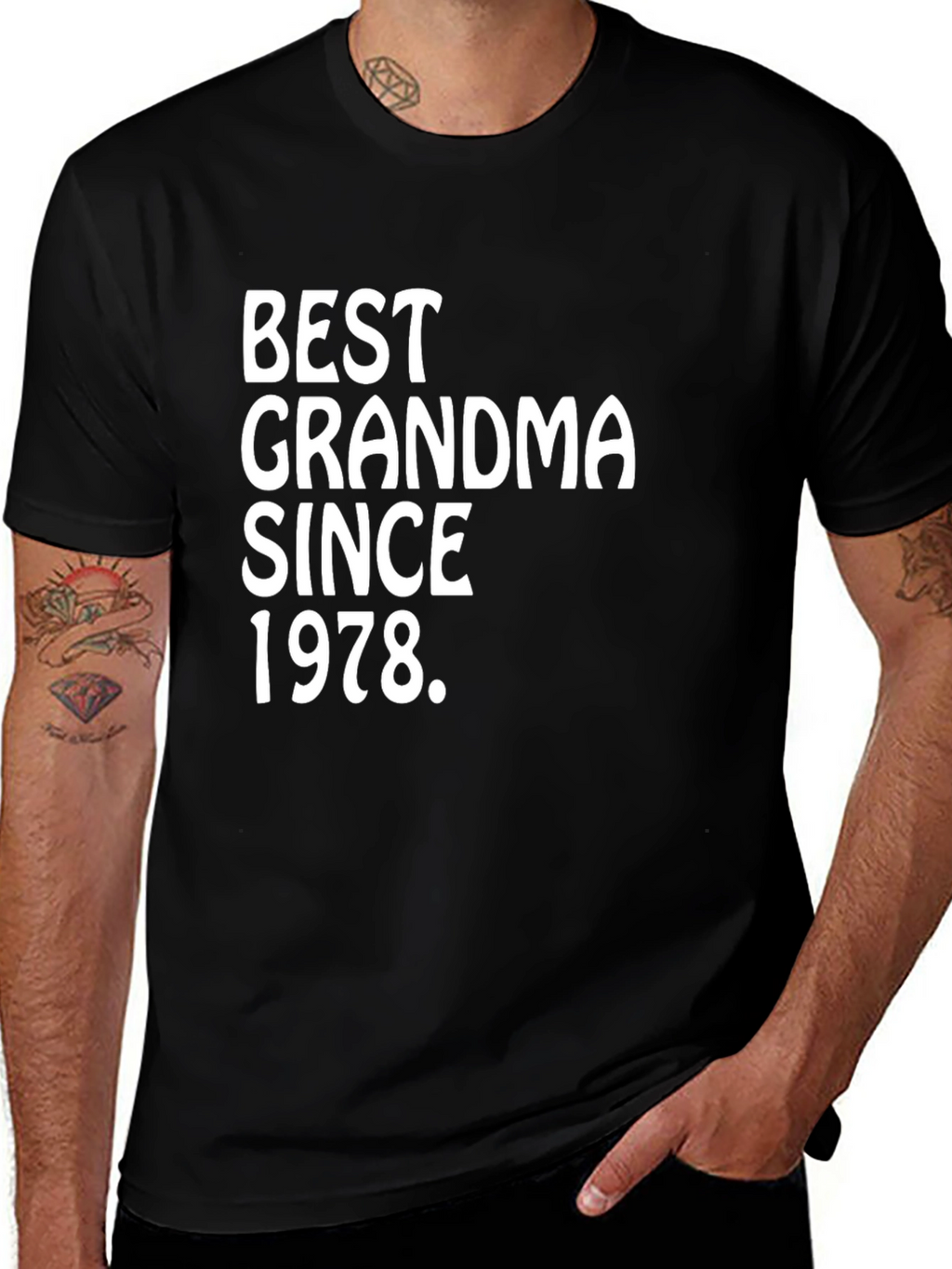 Camiseta Mejor Abuela Desde 1978 Negra