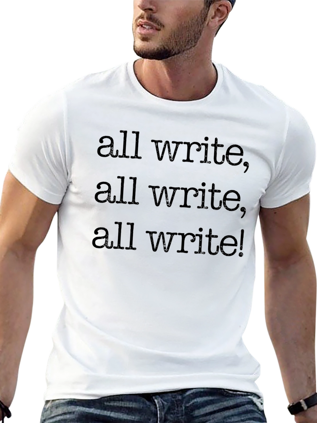 Camiseta Negra All Write! para Escritores