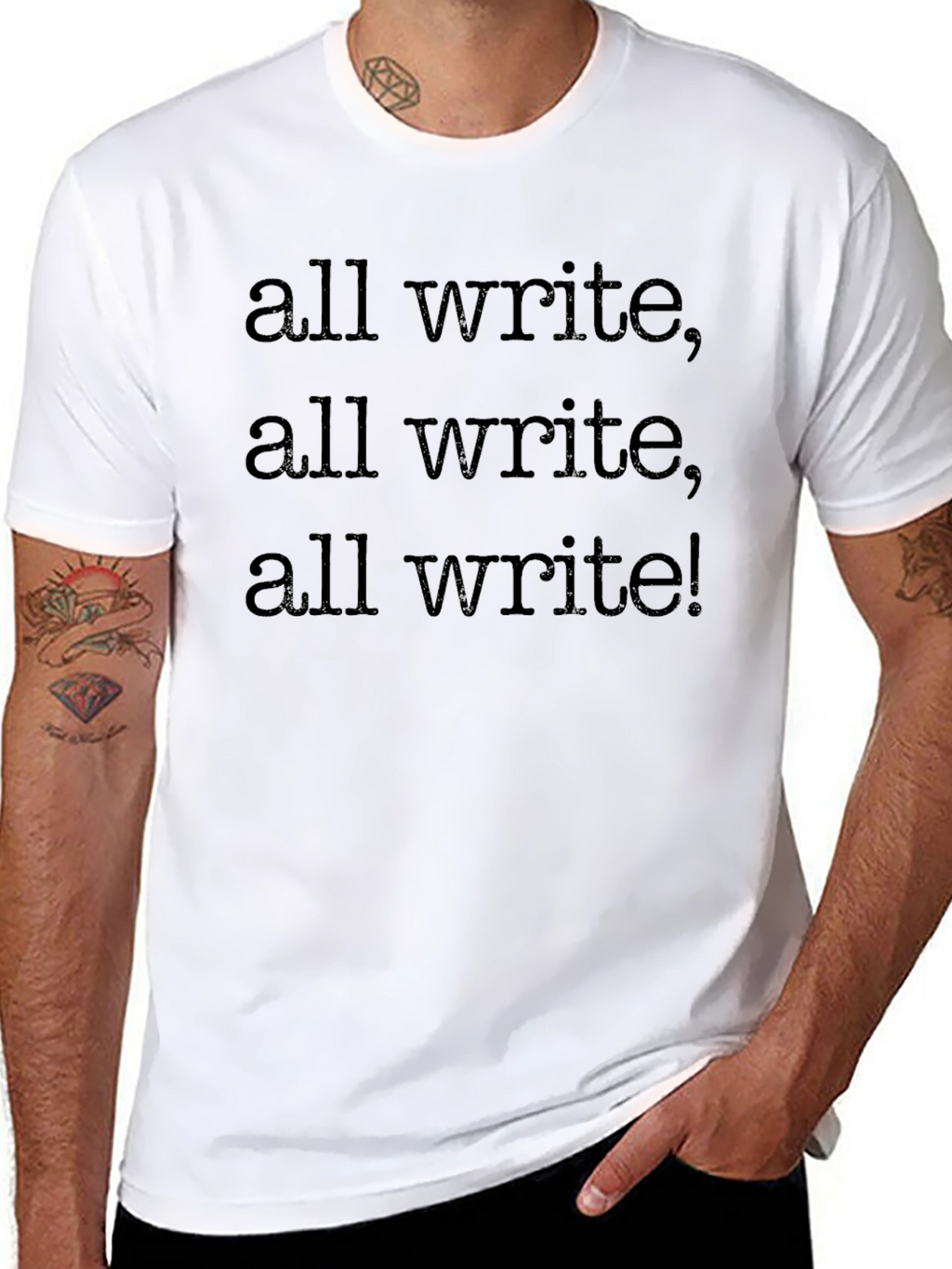 Camiseta Negra All Write! para Escritores