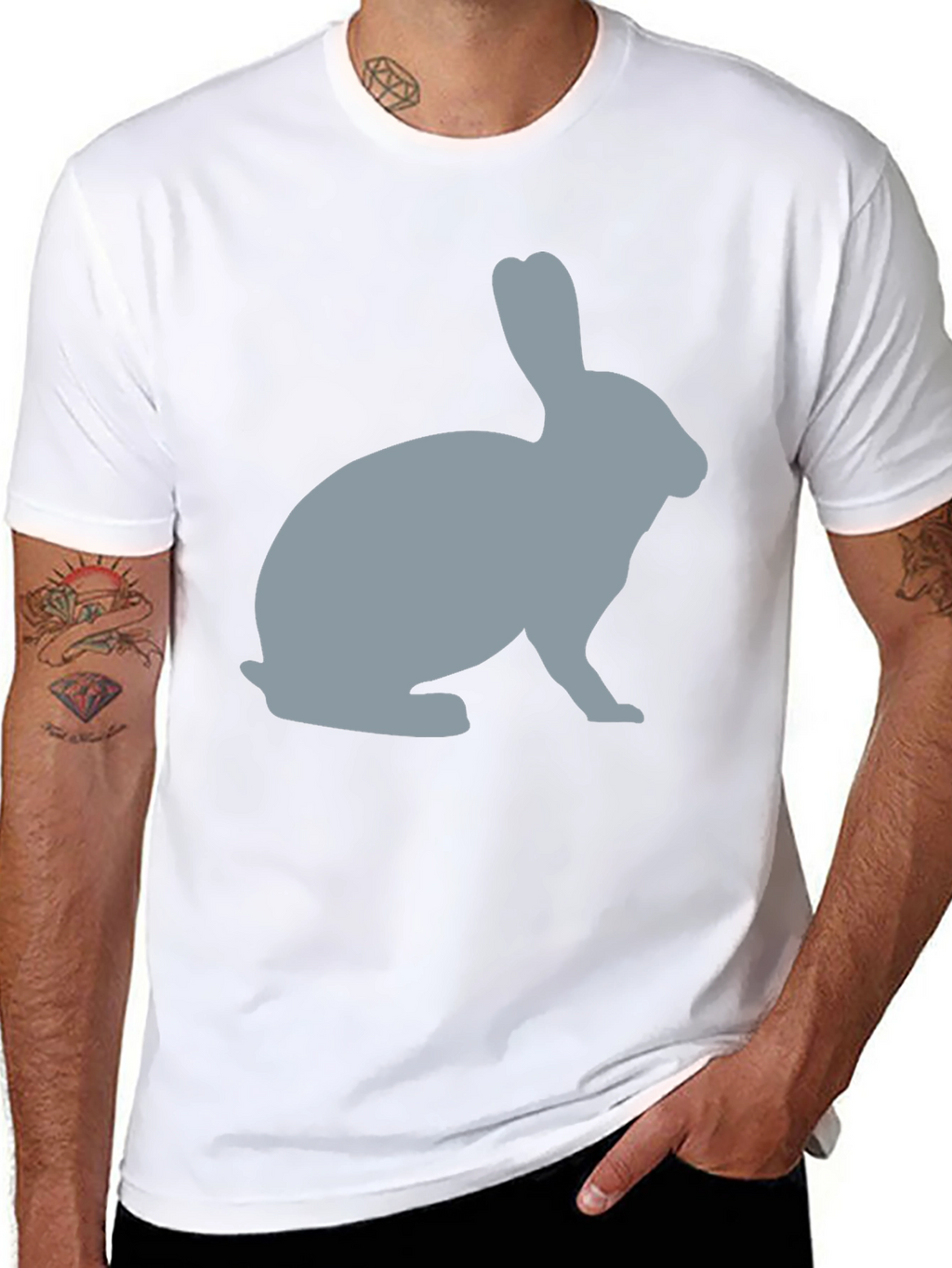 Camiseta Negra con Diseño de Conejo
