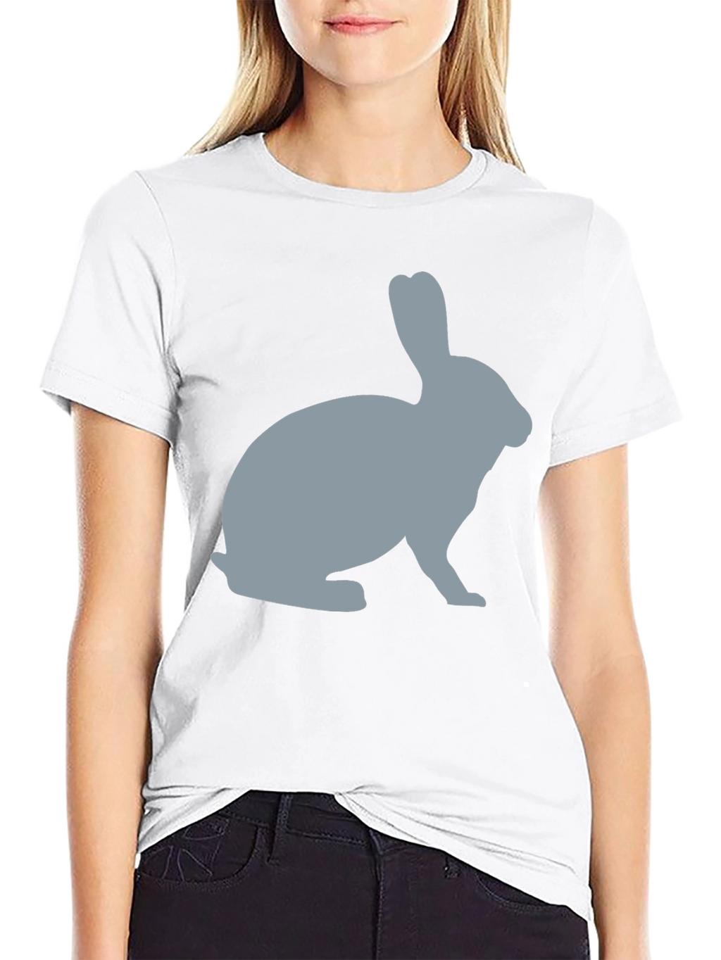 Camiseta Negra con Diseño de Conejo