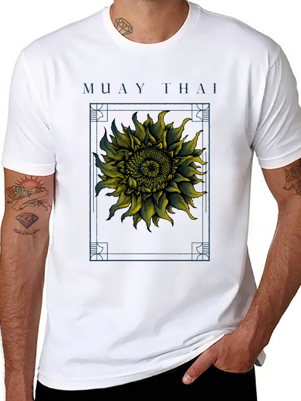 Camiseta Muay Thai Girasol Estampado Hombre