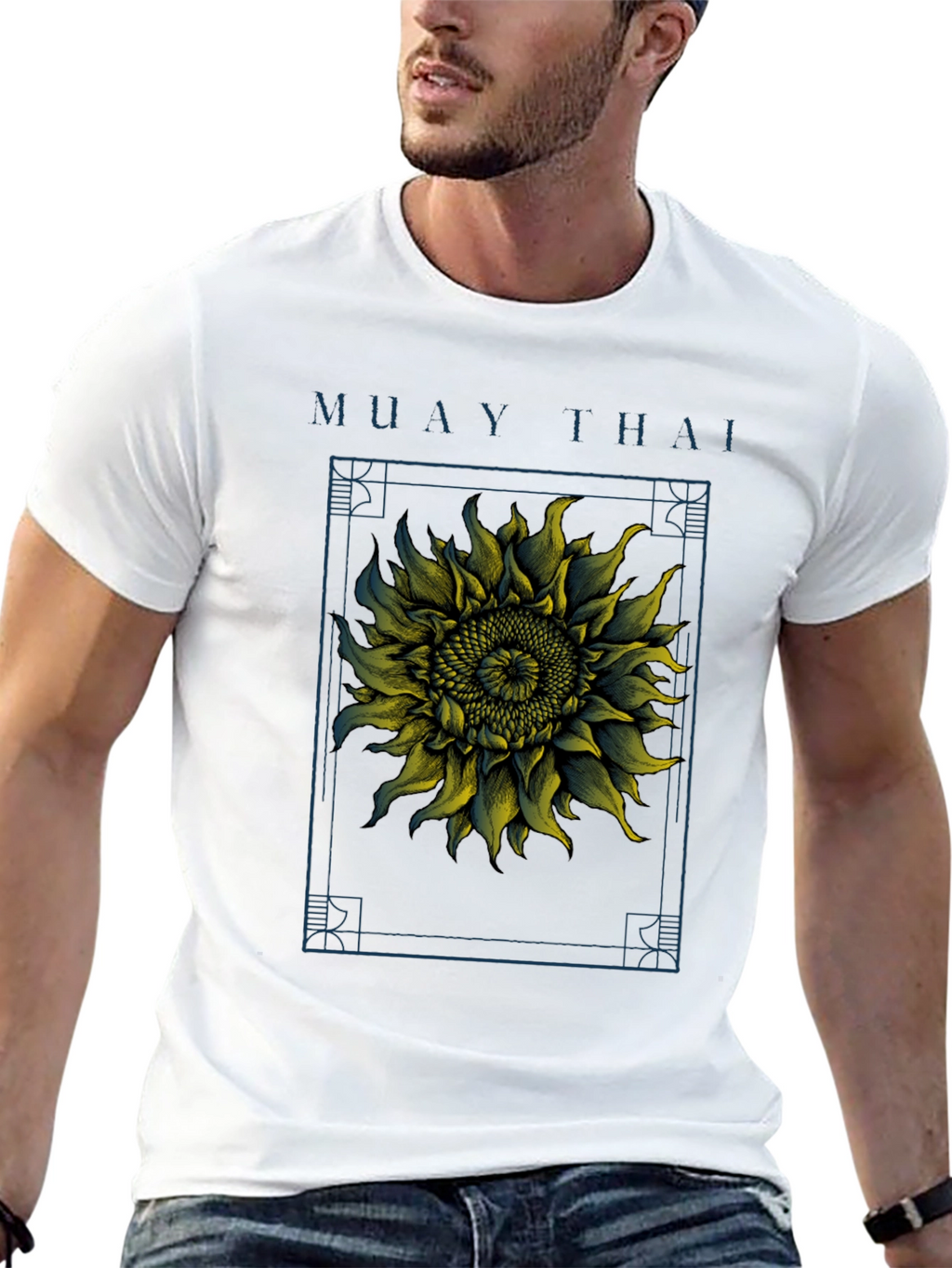 Camiseta Muay Thai Girasol Estampado Hombre