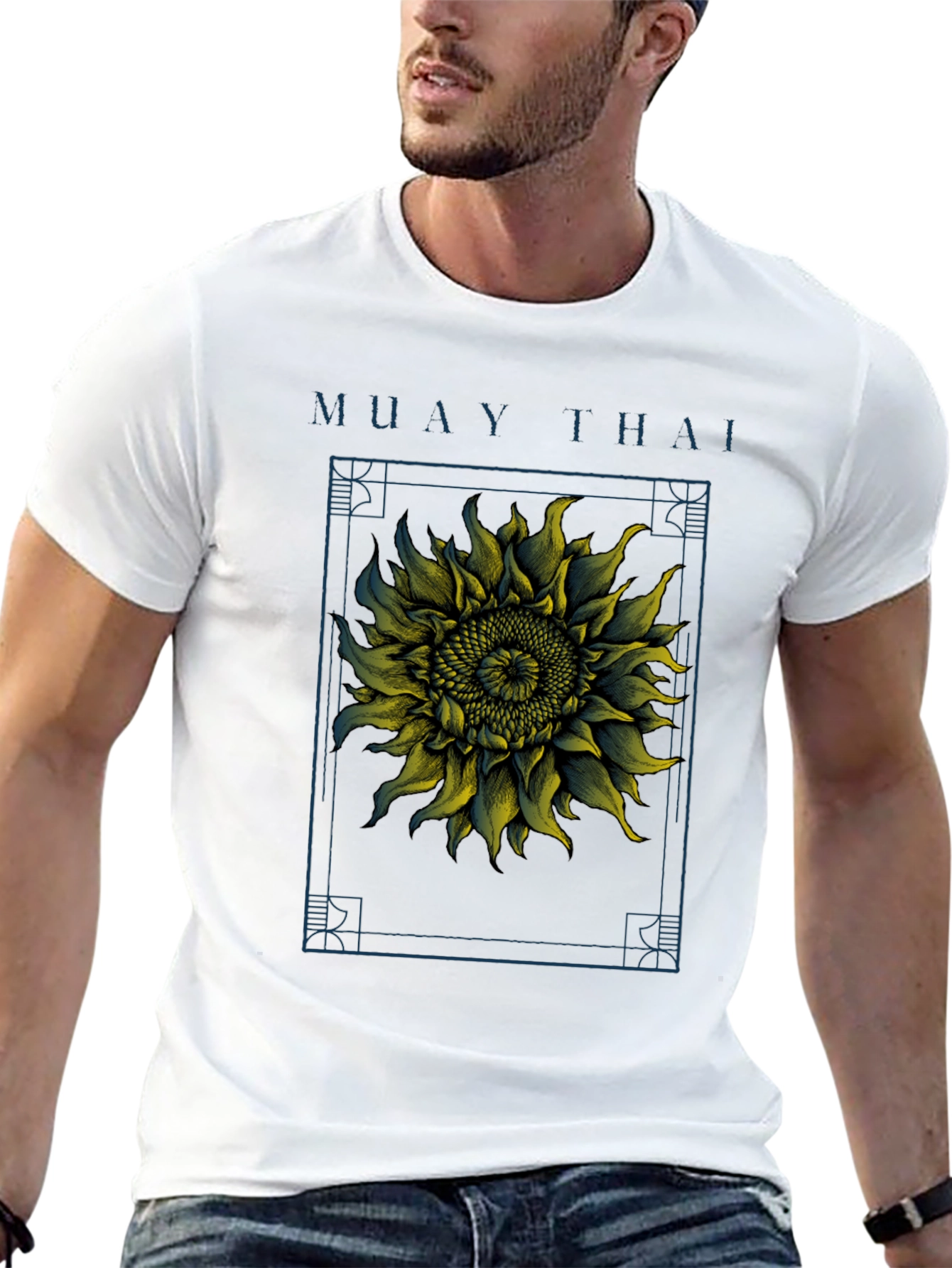 Camiseta Muay Thai Girasol Estampado Hombre
