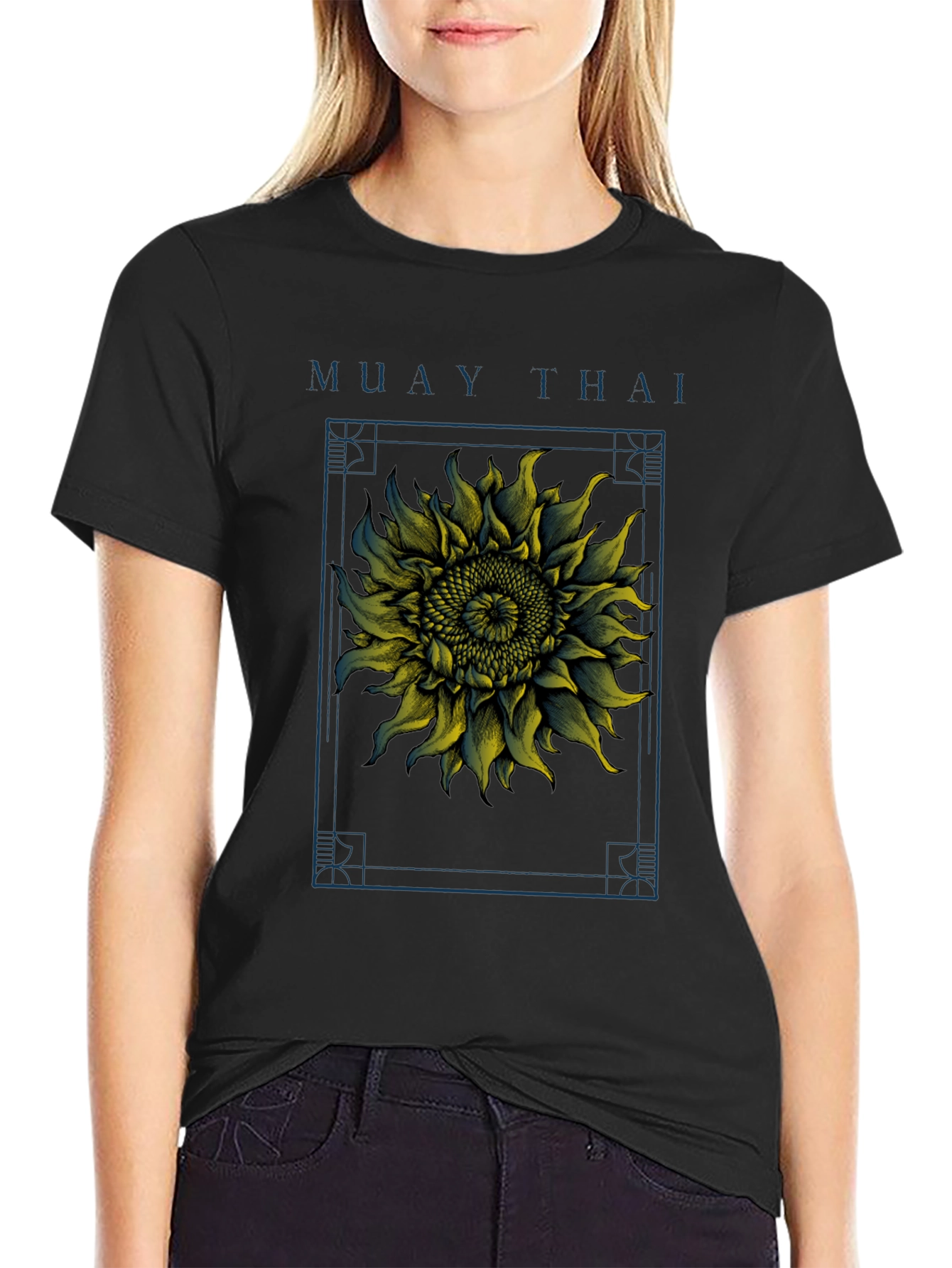 Camiseta Muay Thai Girasol Estampado Hombre