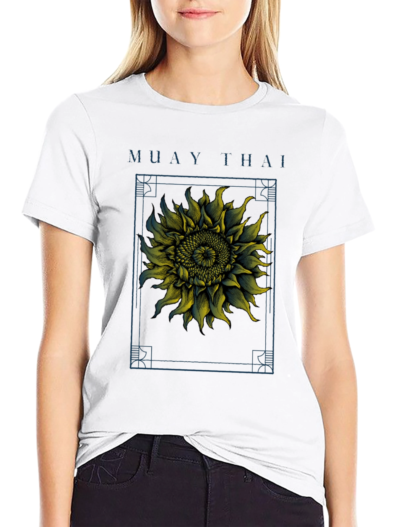 Camiseta Muay Thai Girasol Estampado Hombre