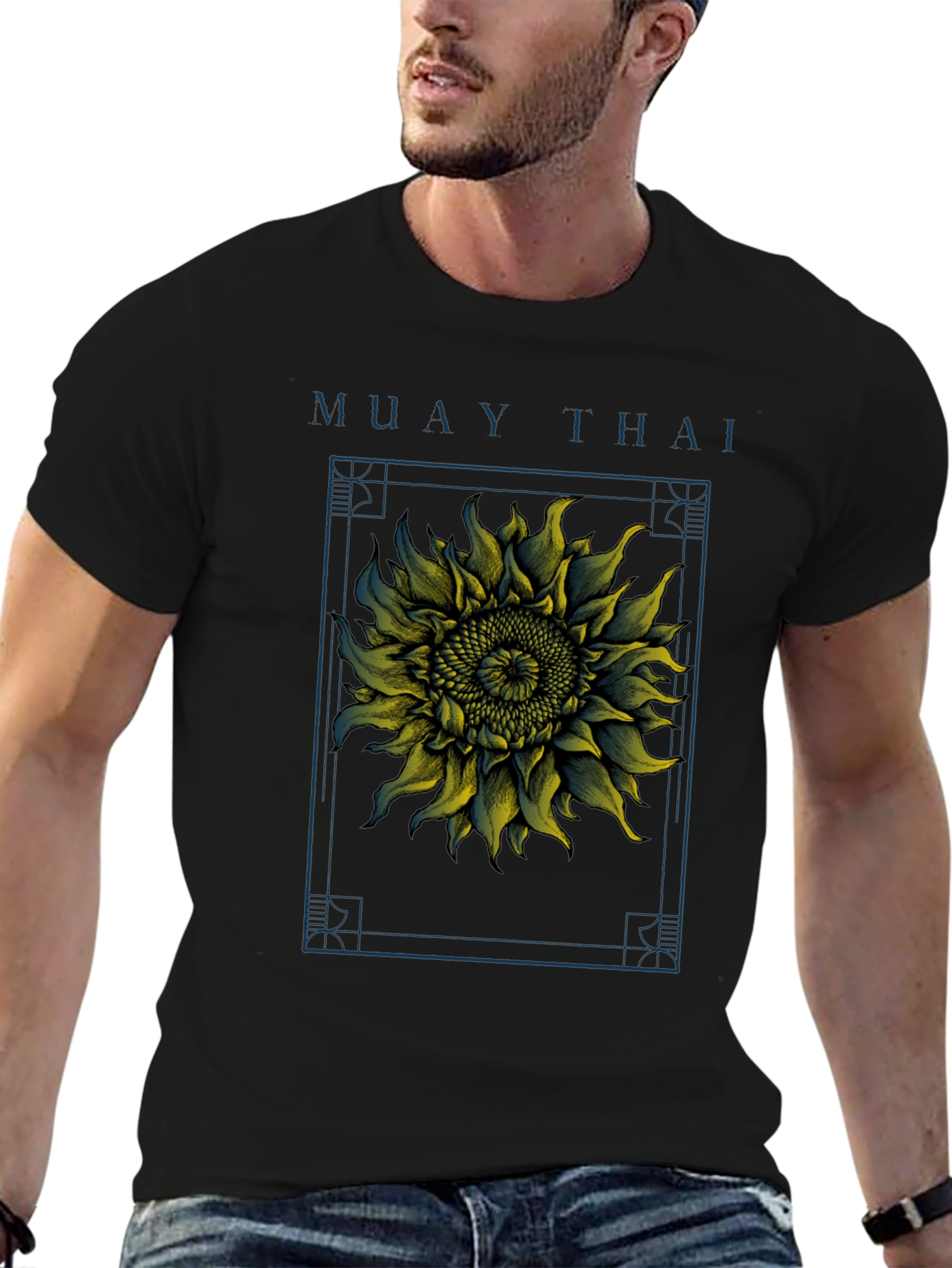 Camiseta Muay Thai Girasol Estampado Hombre