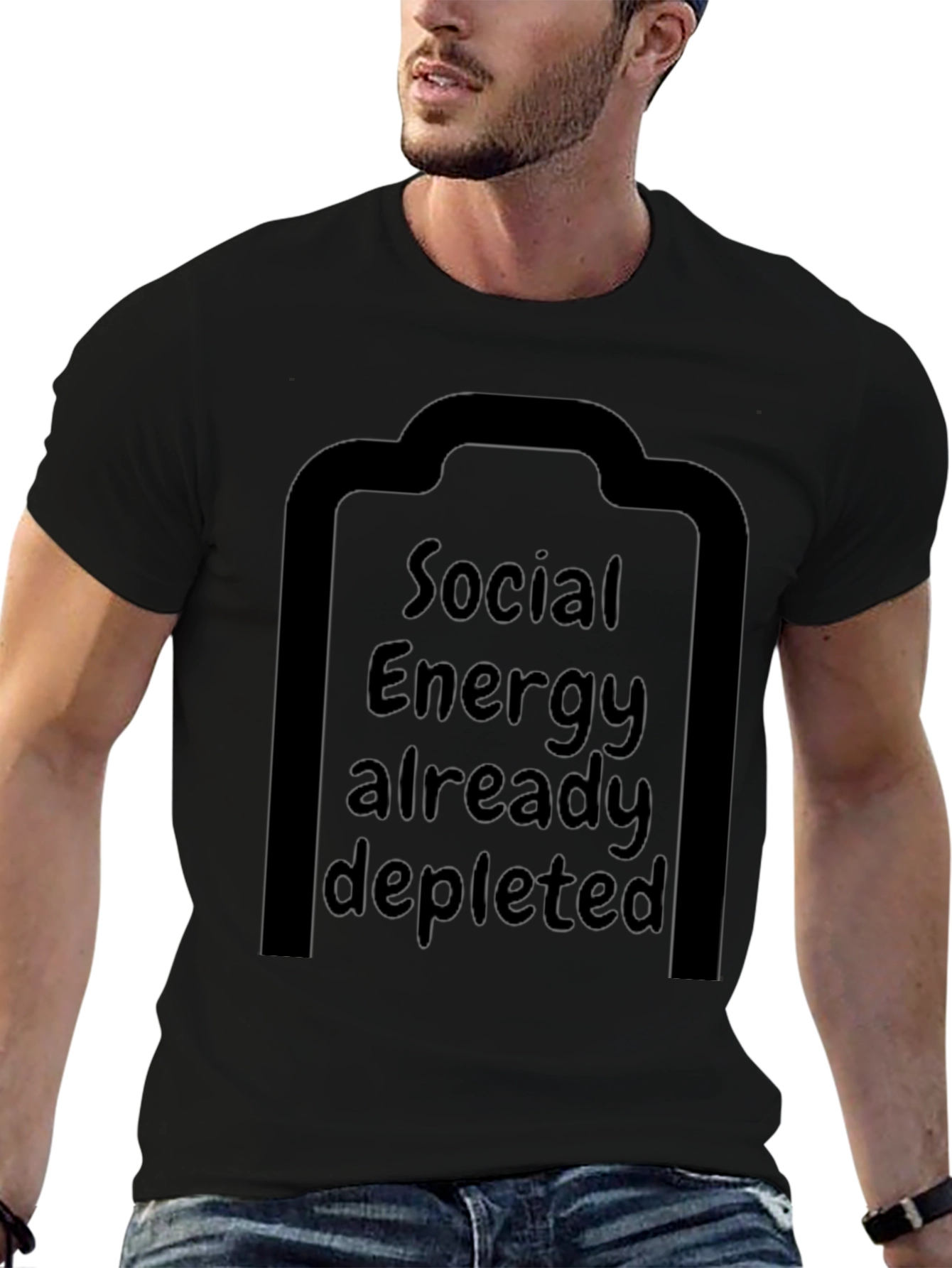 Camiseta Energía Social Agotada - Diseño Divertido