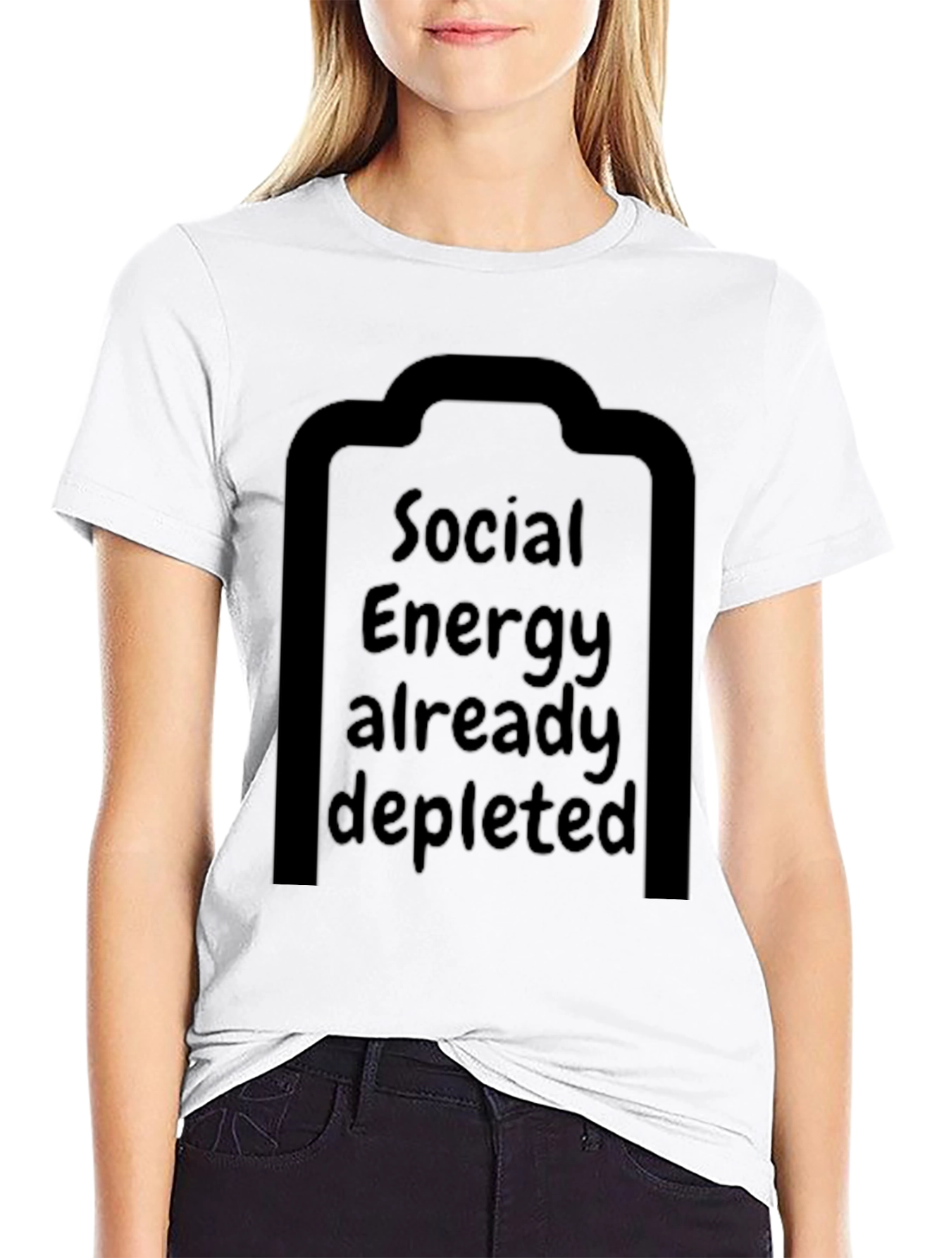 Camiseta Energía Social Agotada - Diseño Divertido