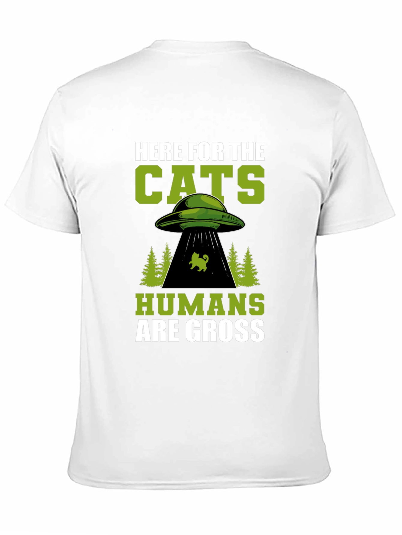 Camiseta Here for the Cats - Diseño Alienígena Divertido