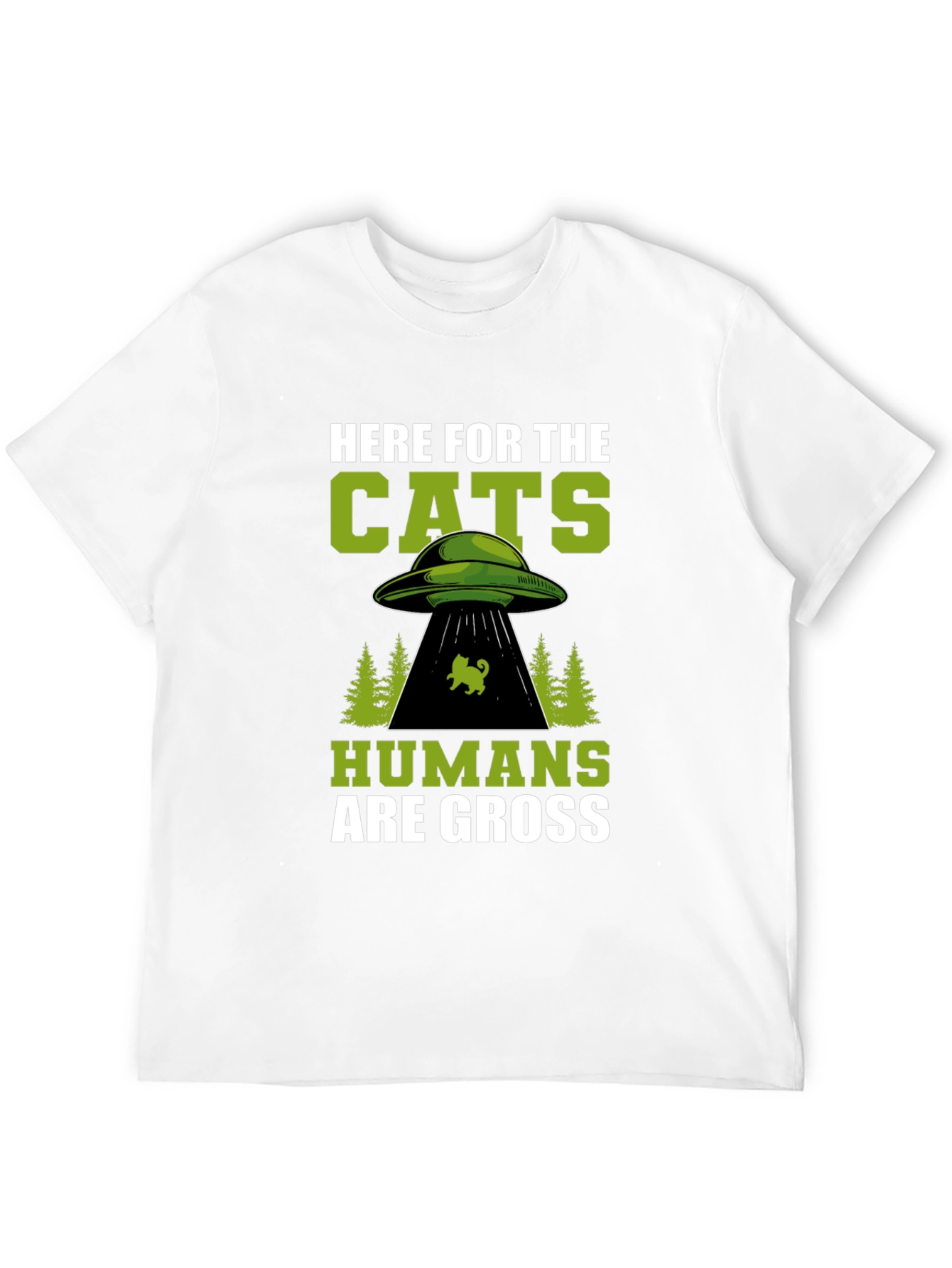 Camiseta Here for the Cats - Diseño Alienígena Divertido