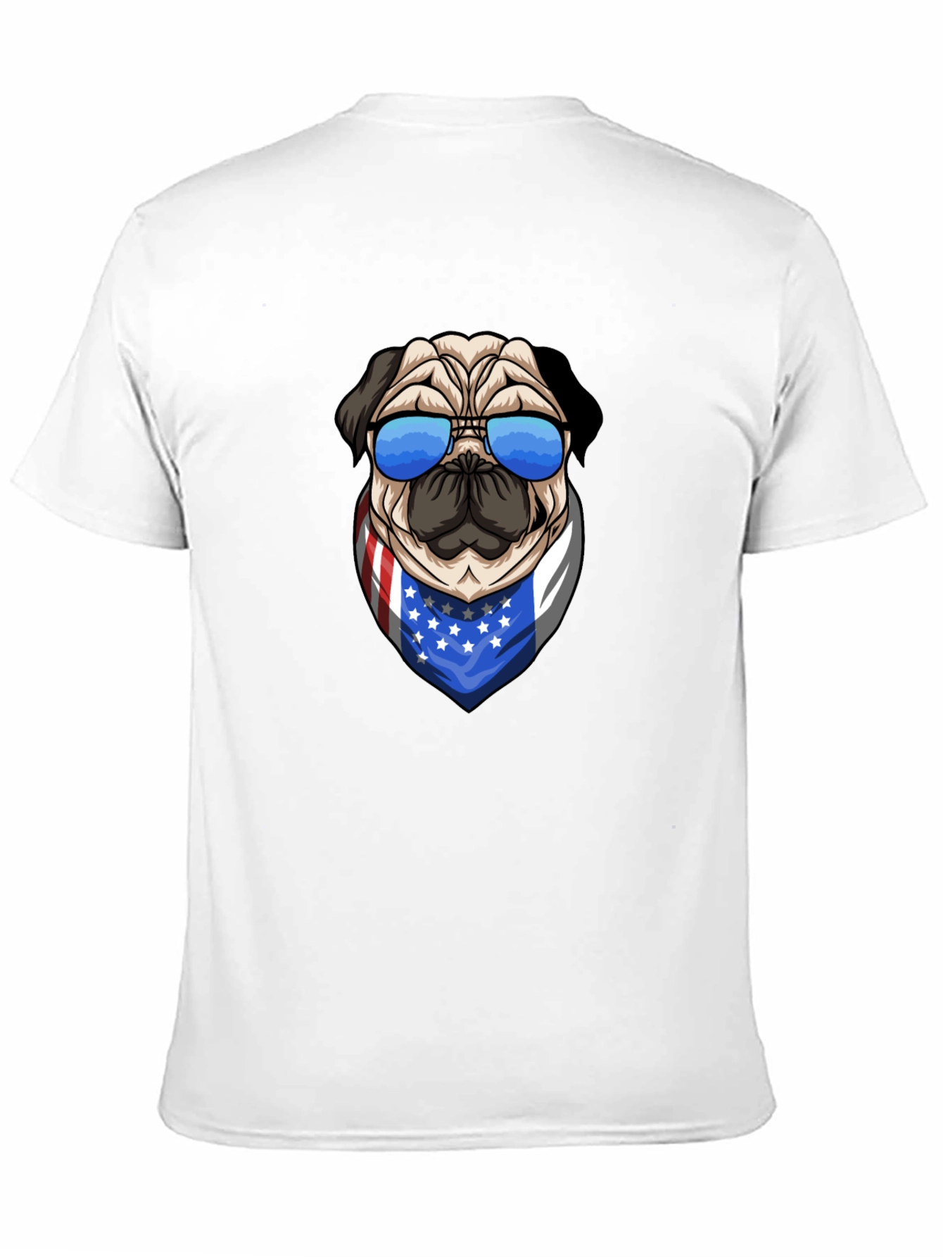 Camiseta Hombre Diseño Pug Patriótico