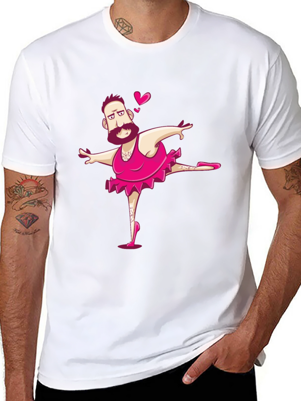 Camiseta Negra con Diseño de Hombre Bailarín