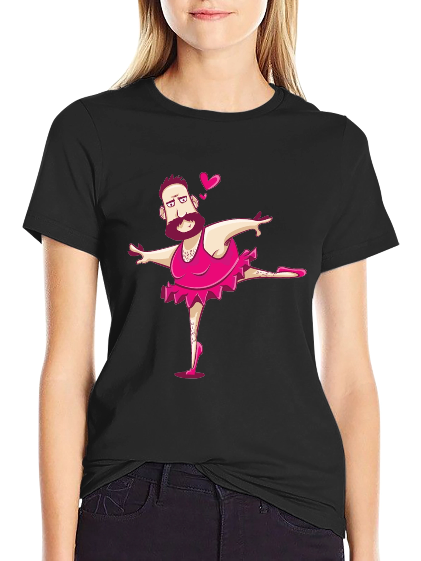 Camiseta Negra con Diseño de Hombre Bailarín