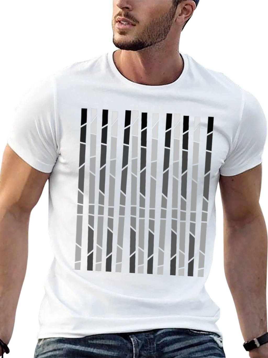 Camiseta Hombre Diseño Abstracto Moderno