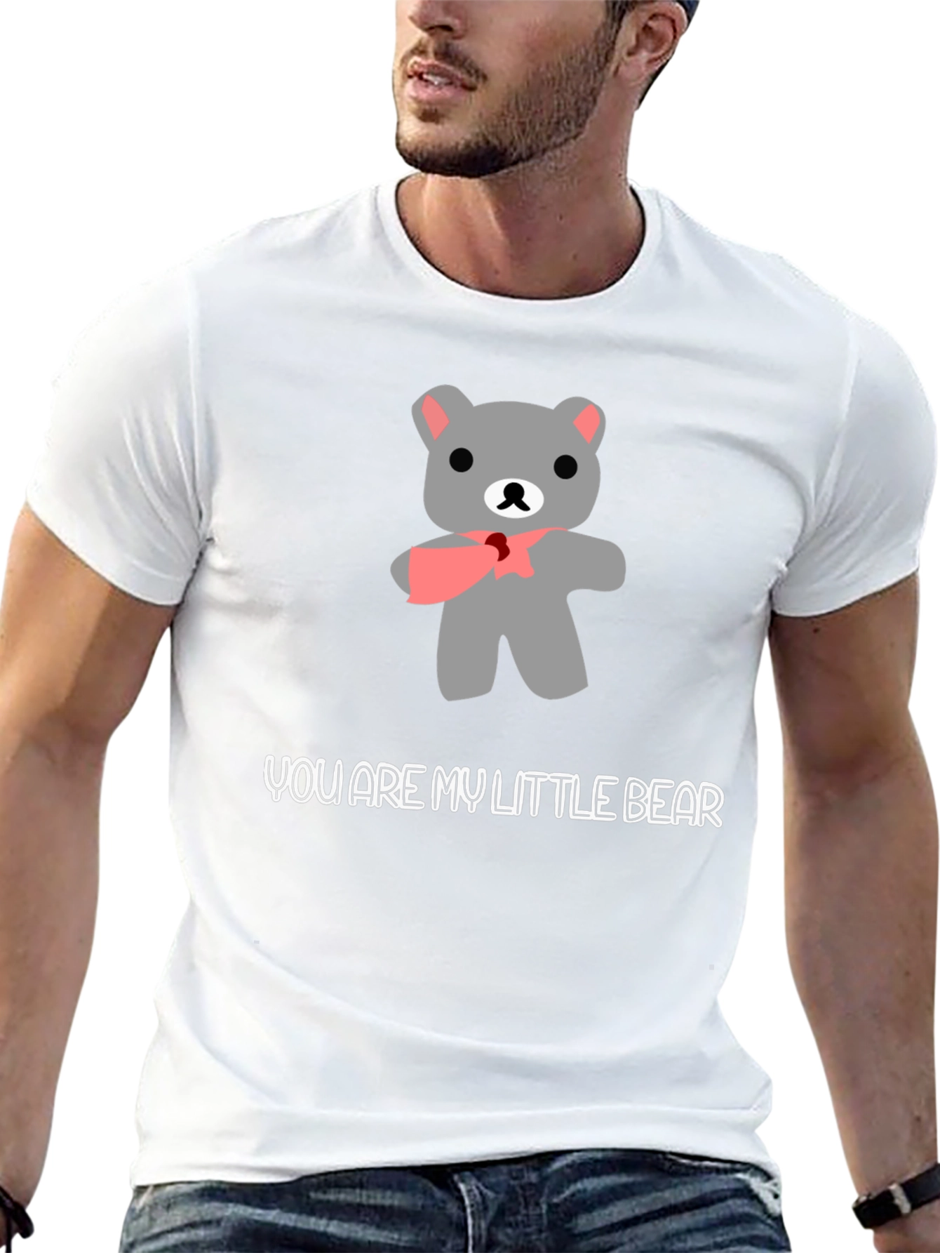 Camiseta Negra con Diseño de Oso y Mensaje Cariñoso