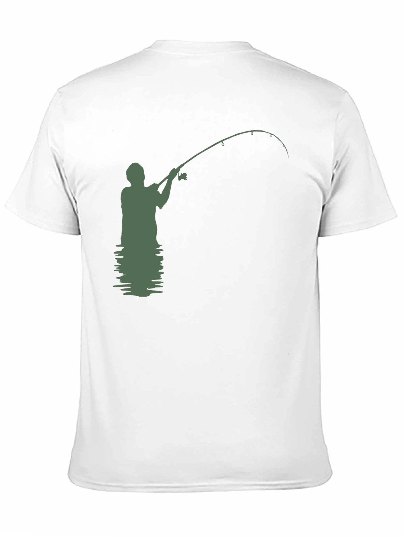 Camiseta Hombre Negra con Diseño de Pesca