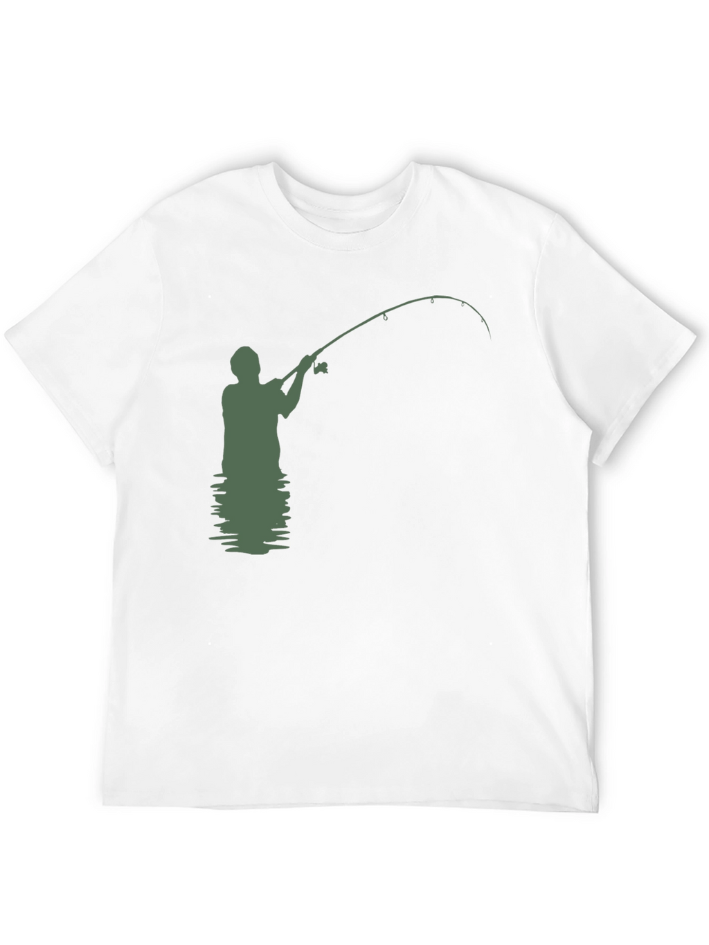 Camiseta Hombre Negra con Diseño de Pesca