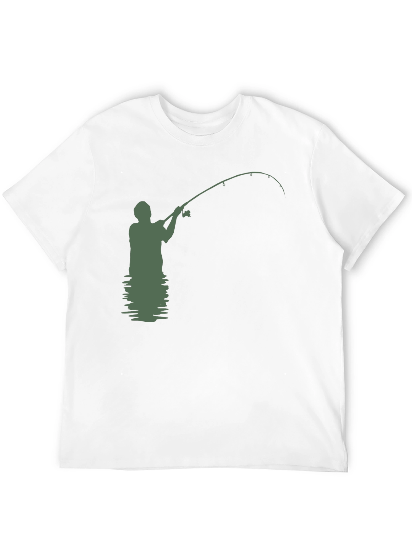 Camiseta Hombre Negra con Diseño de Pesca
