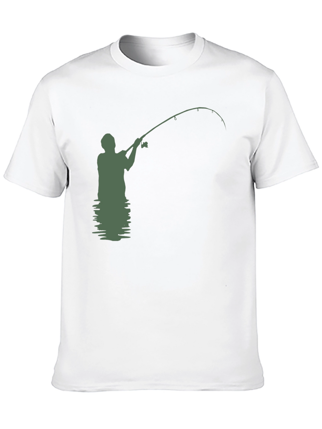 Camiseta Hombre Negra con Diseño de Pesca