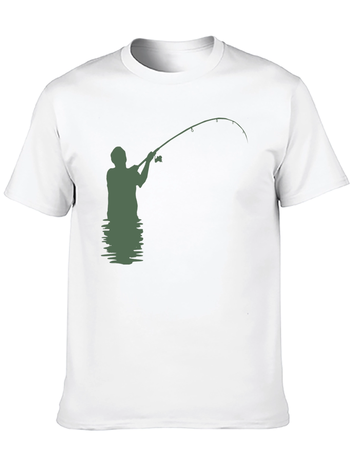 Camiseta Hombre Negra con Diseño de Pesca