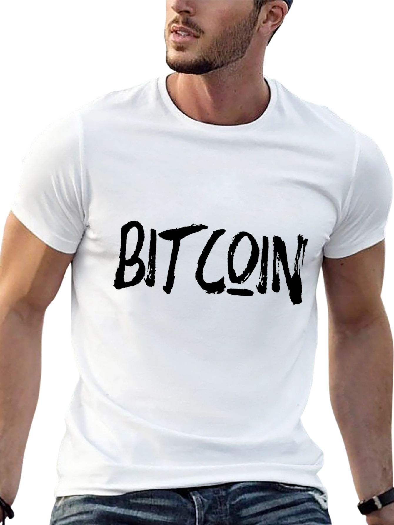 Camiseta Negra Bitcoin Casual para Hombre