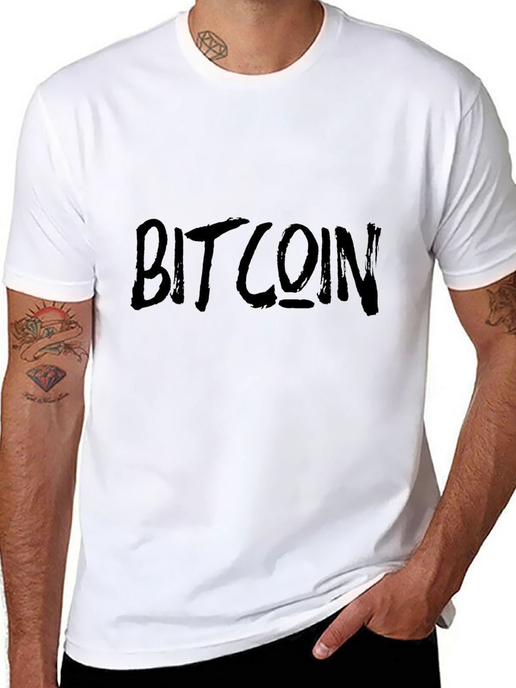 Camiseta Negra Bitcoin Casual para Hombre