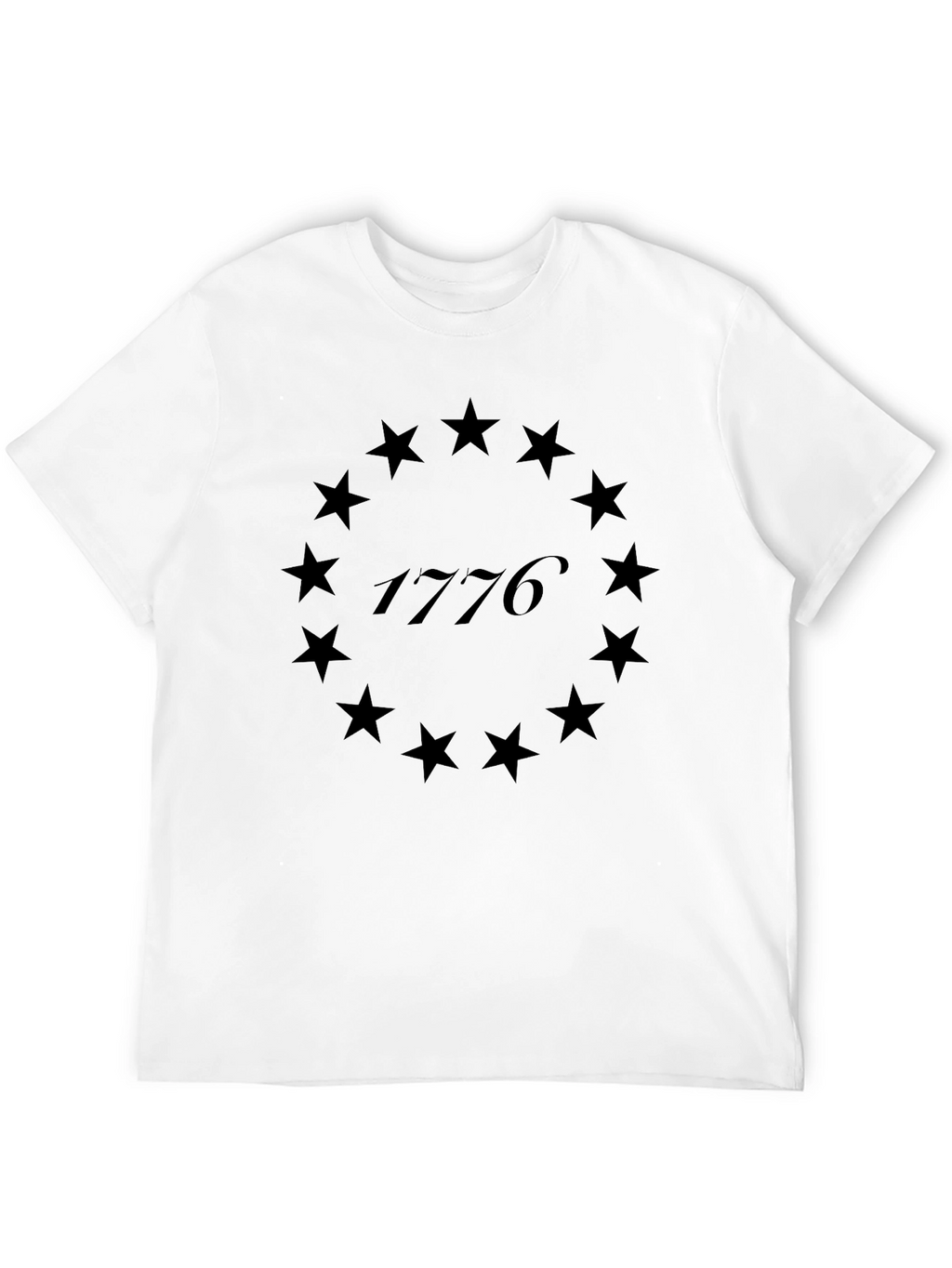 Camiseta Negra 1776 Estrellas Revolucionarias