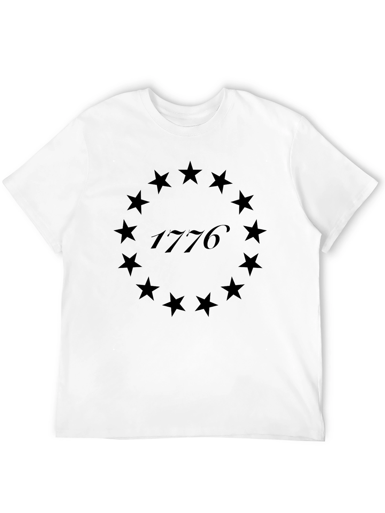 Camiseta Negra 1776 Estrellas Revolucionarias