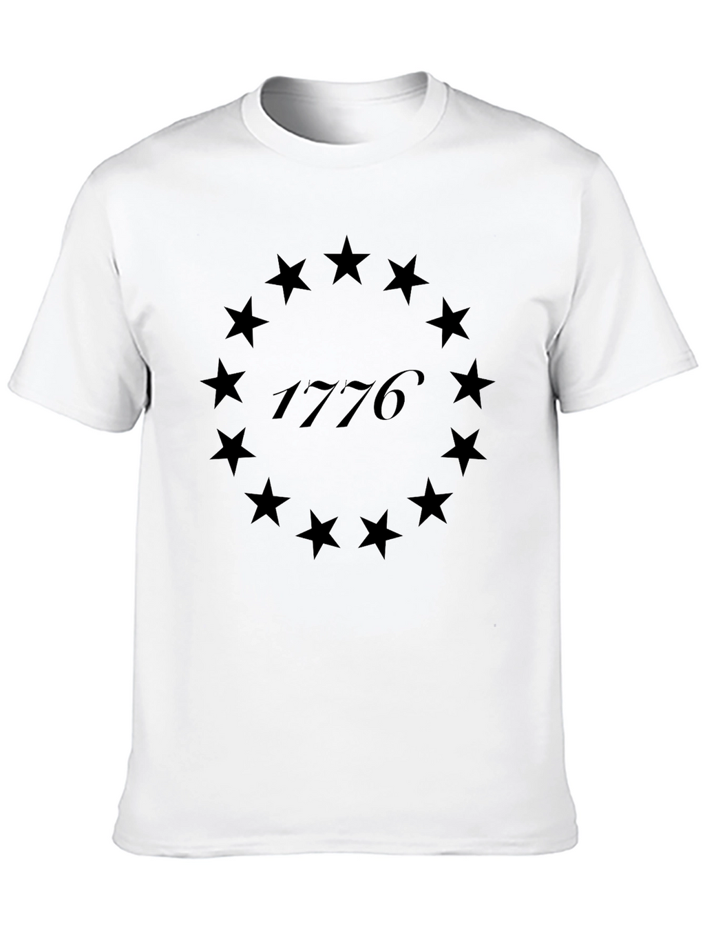 Camiseta Negra 1776 Estrellas Revolucionarias