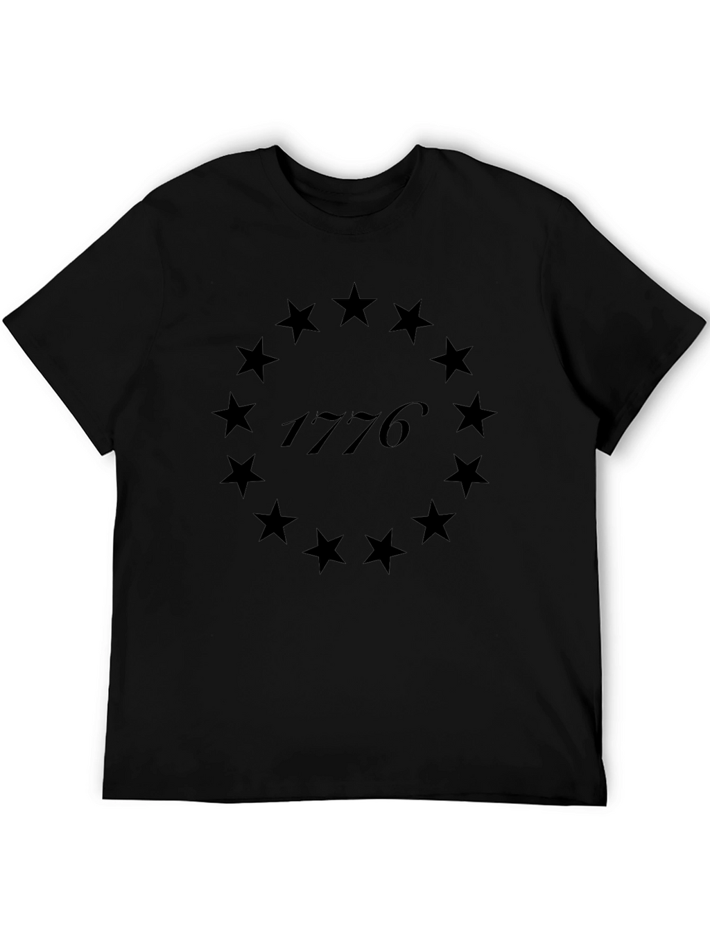 Camiseta Negra 1776 Estrellas Revolucionarias