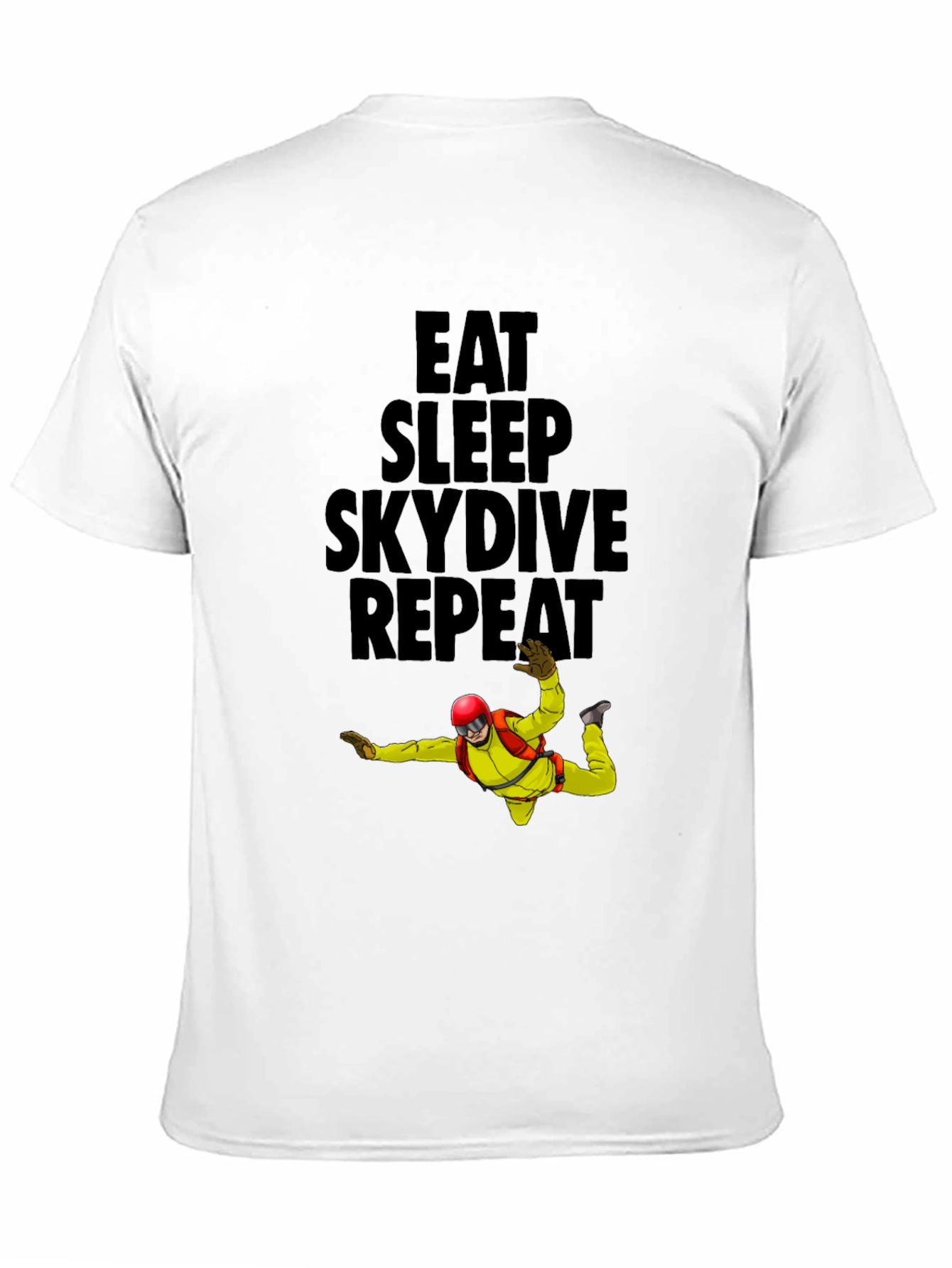 Camiseta Negra - Come Duerme Salta en Paracaídas Repite