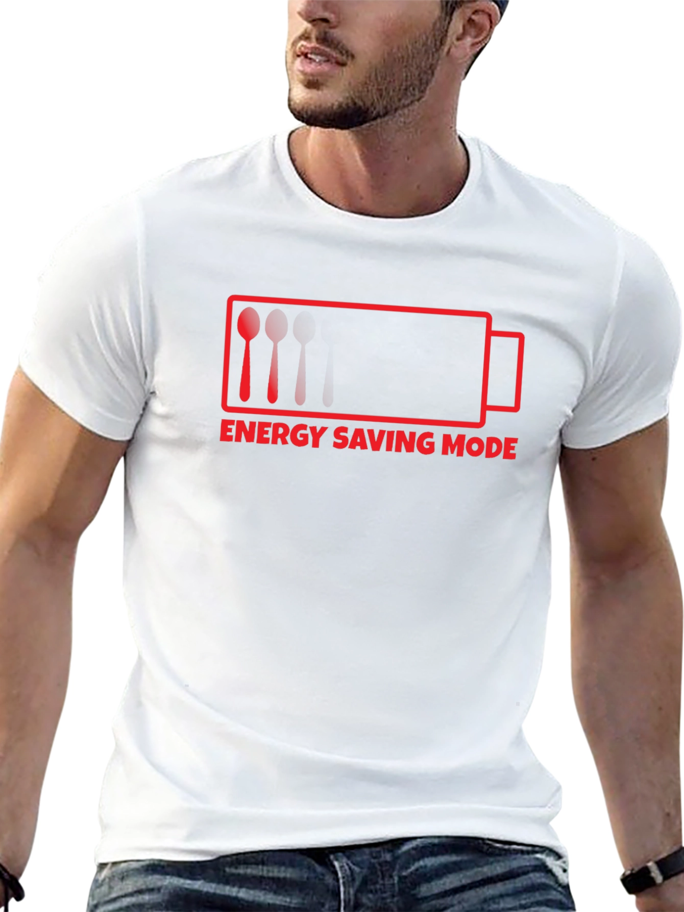 Camiseta Hombre Negra - Modo Ahorro de Energía
