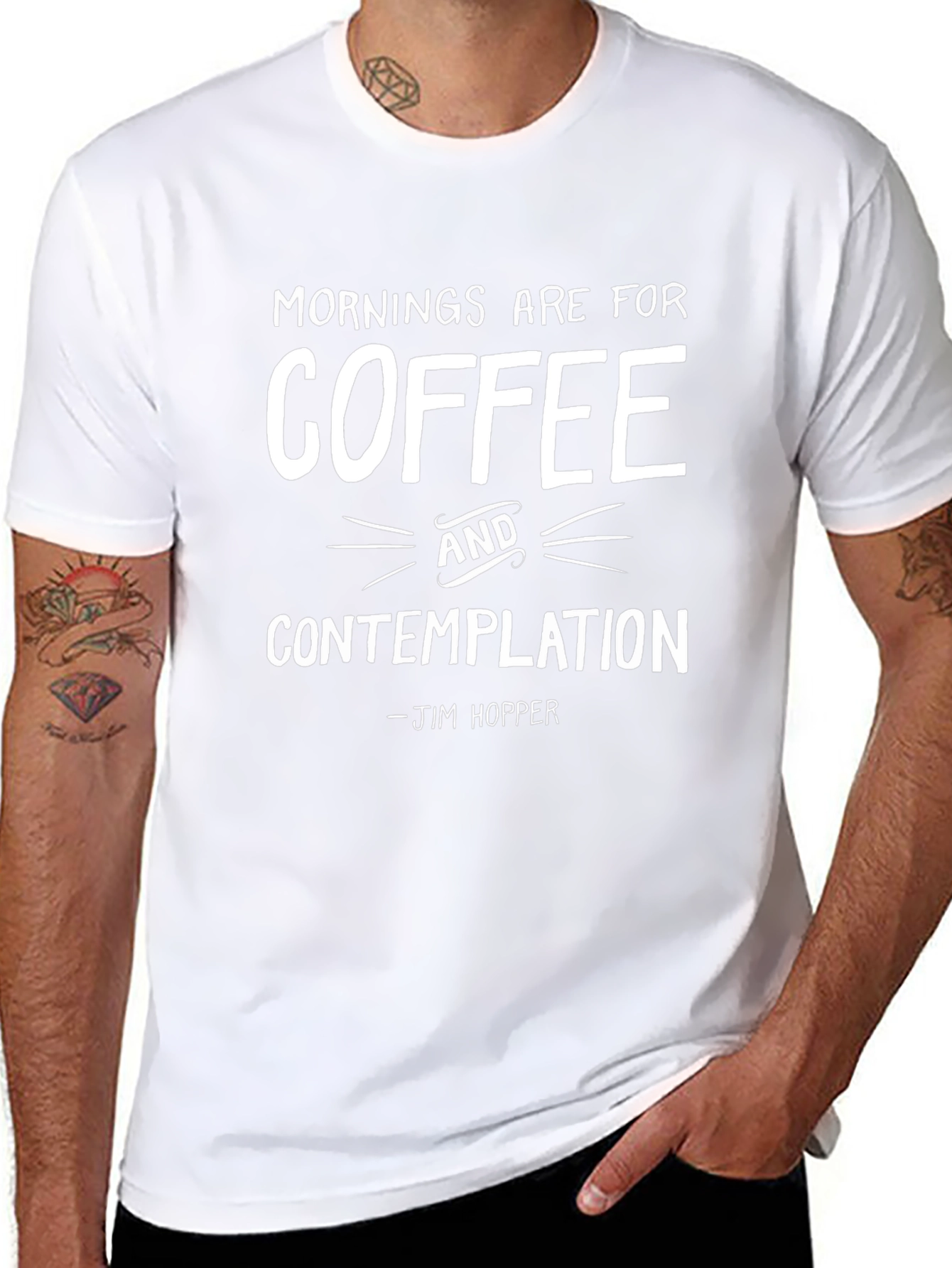 Camiseta Negra Café y Contemplación Jim Hopper