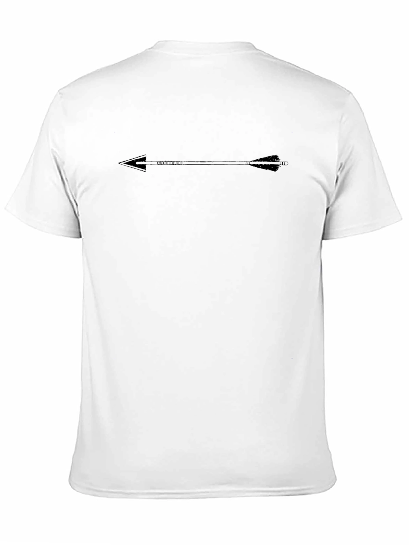 Camiseta Negra con Diseño de Flecha Minimalista