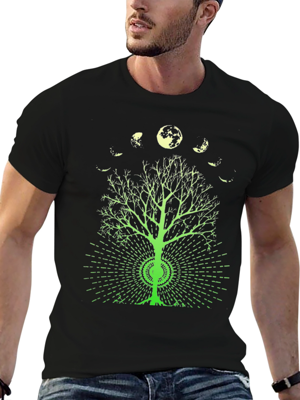 Camiseta Negra Árbol Lunar