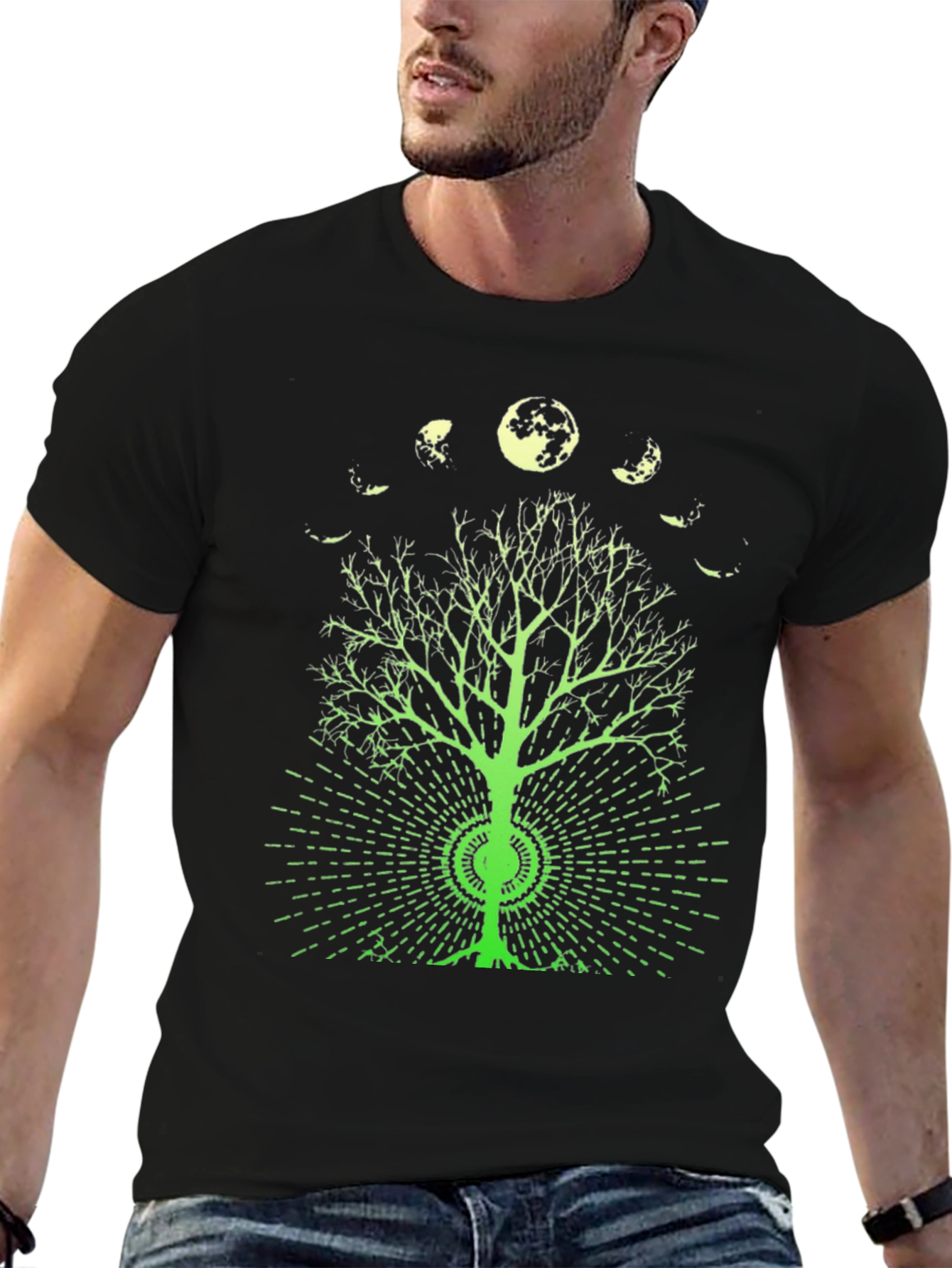 Camiseta Negra Árbol Lunar