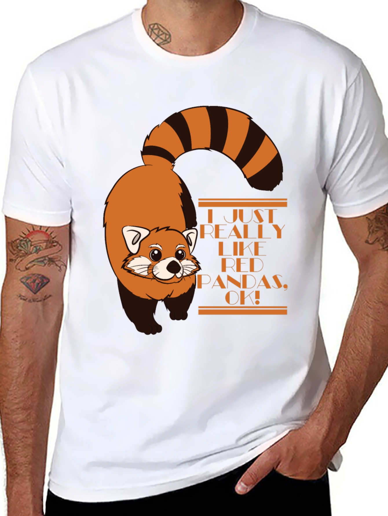 Camiseta Negra con Diseño de Panda Rojo