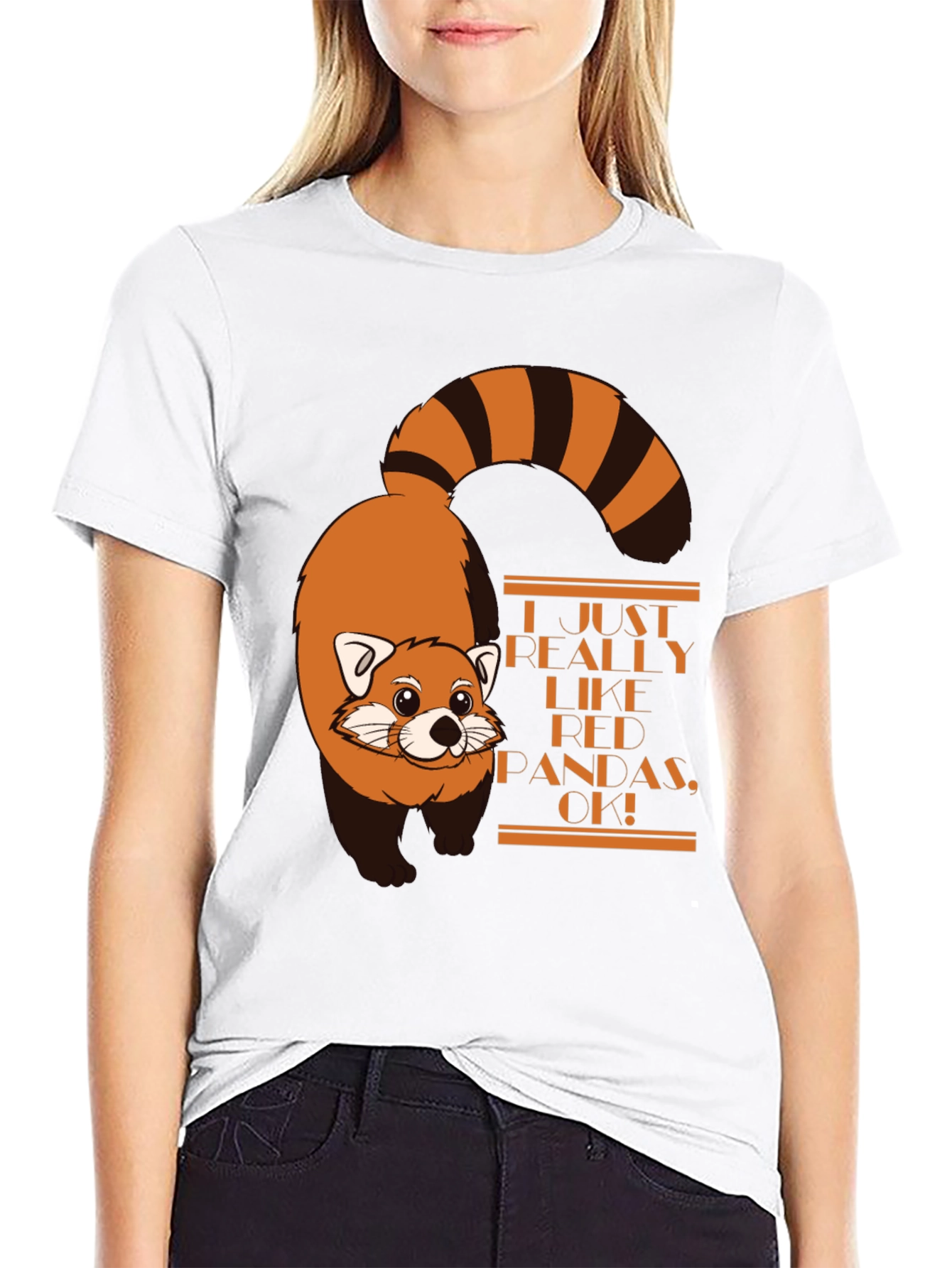 Camiseta Negra con Diseño de Panda Rojo