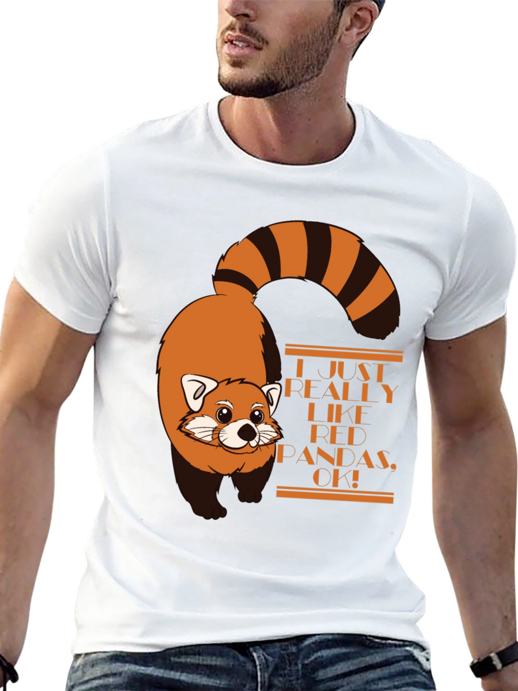 Camiseta Negra con Diseño de Panda Rojo