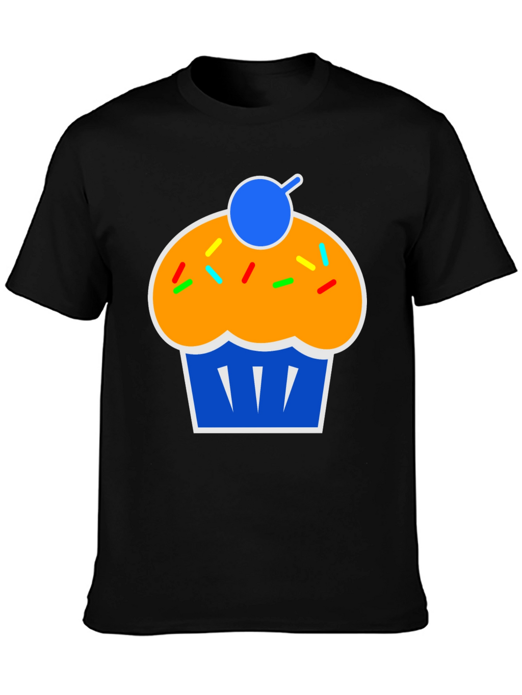 Camiseta Negra con Diseño de Cupcake