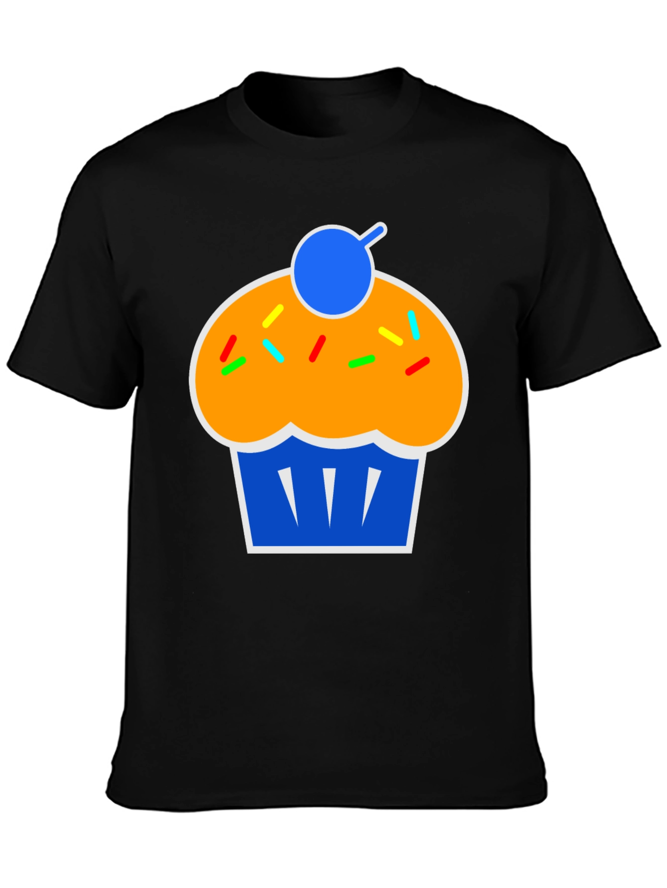 Camiseta Negra con Diseño de Cupcake