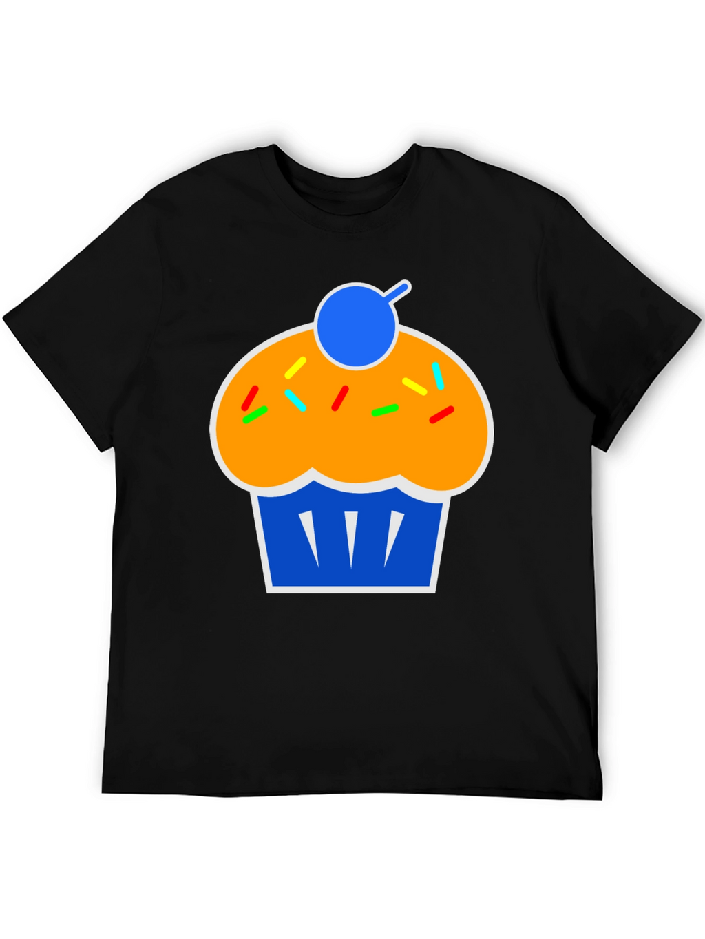Camiseta Negra con Diseño de Cupcake
