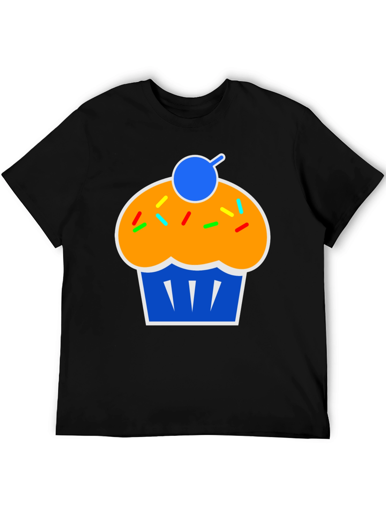 Camiseta Negra con Diseño de Cupcake