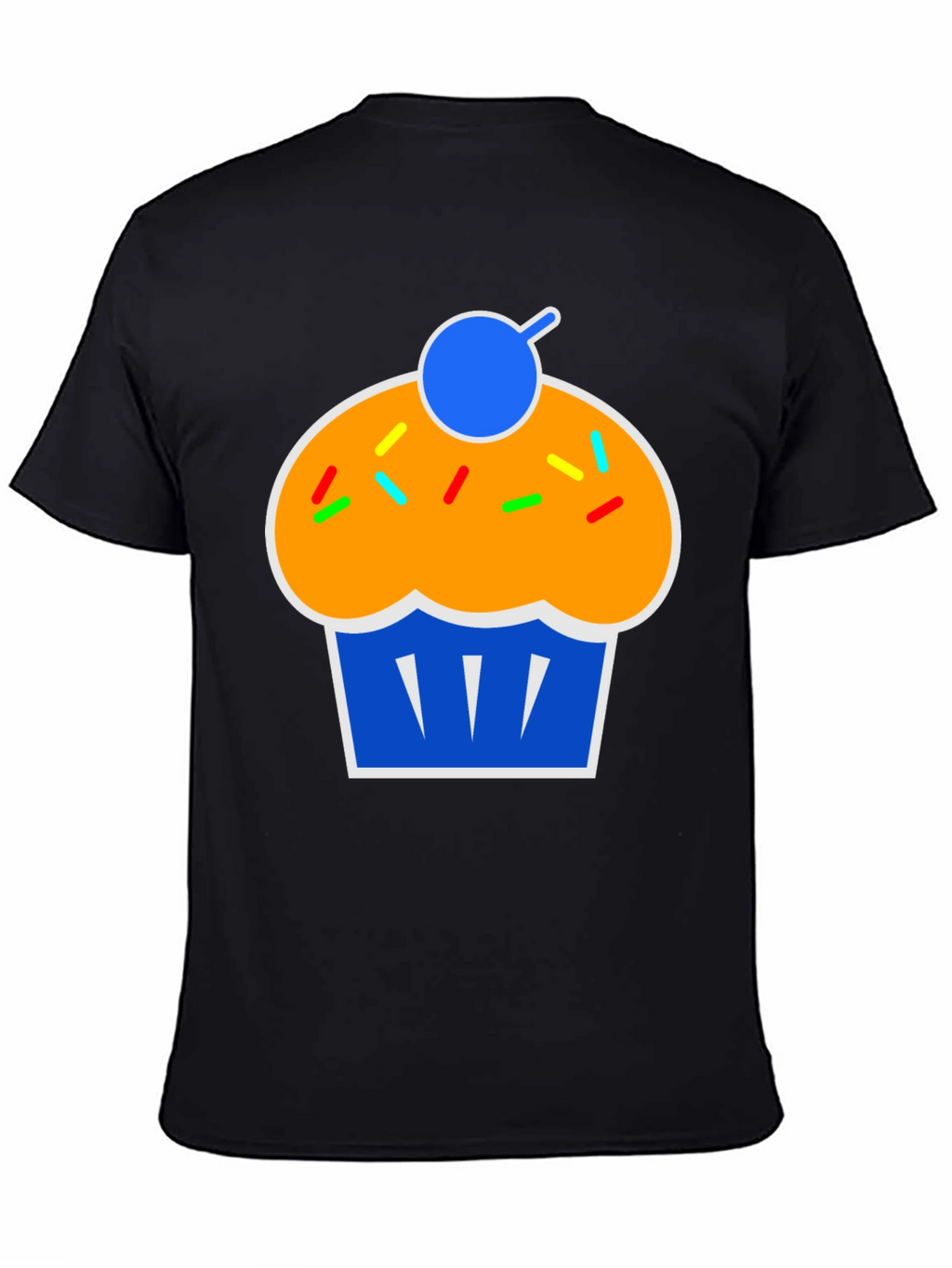 Camiseta Negra con Diseño de Cupcake