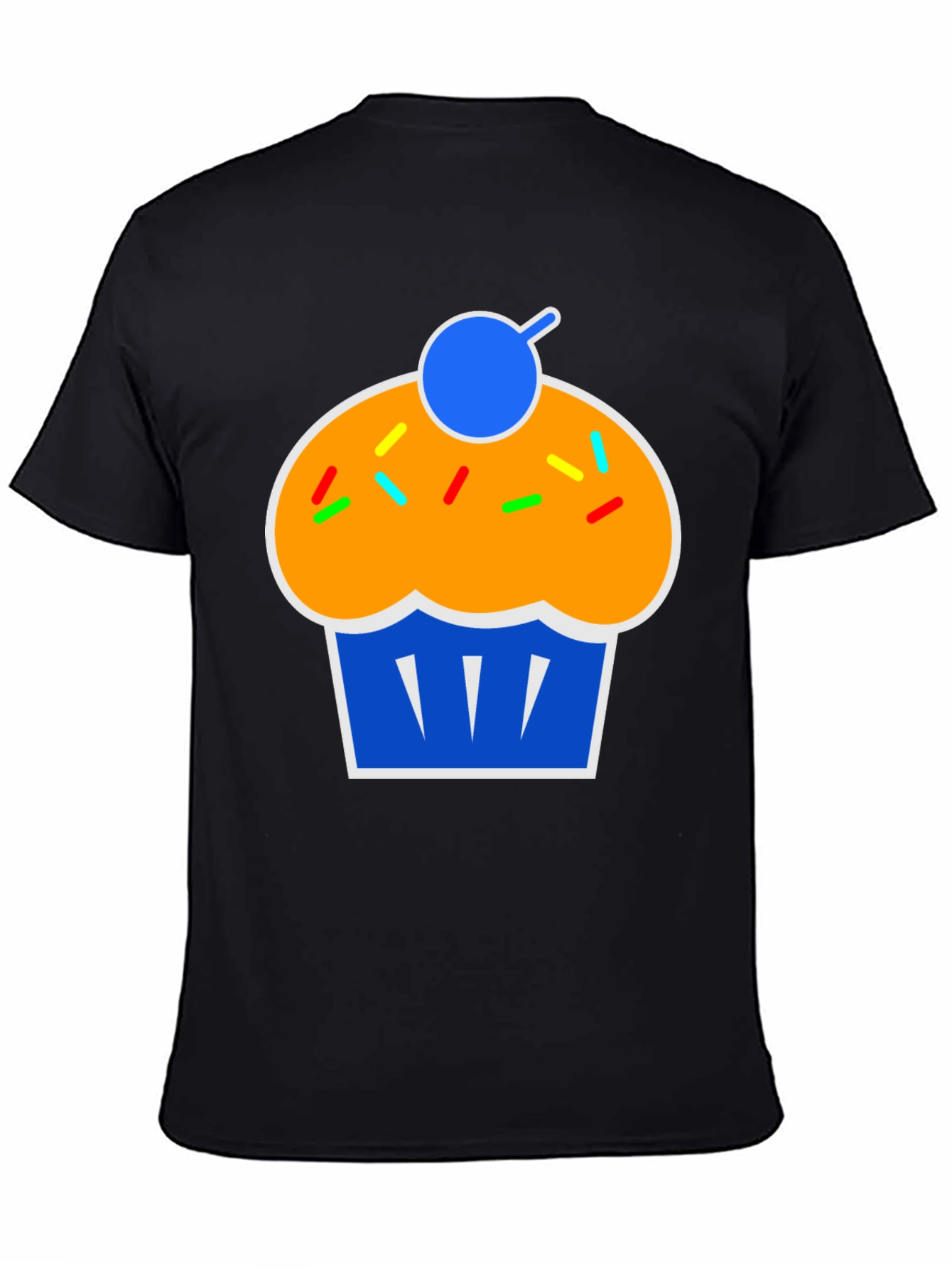 Camiseta Negra con Diseño de Cupcake