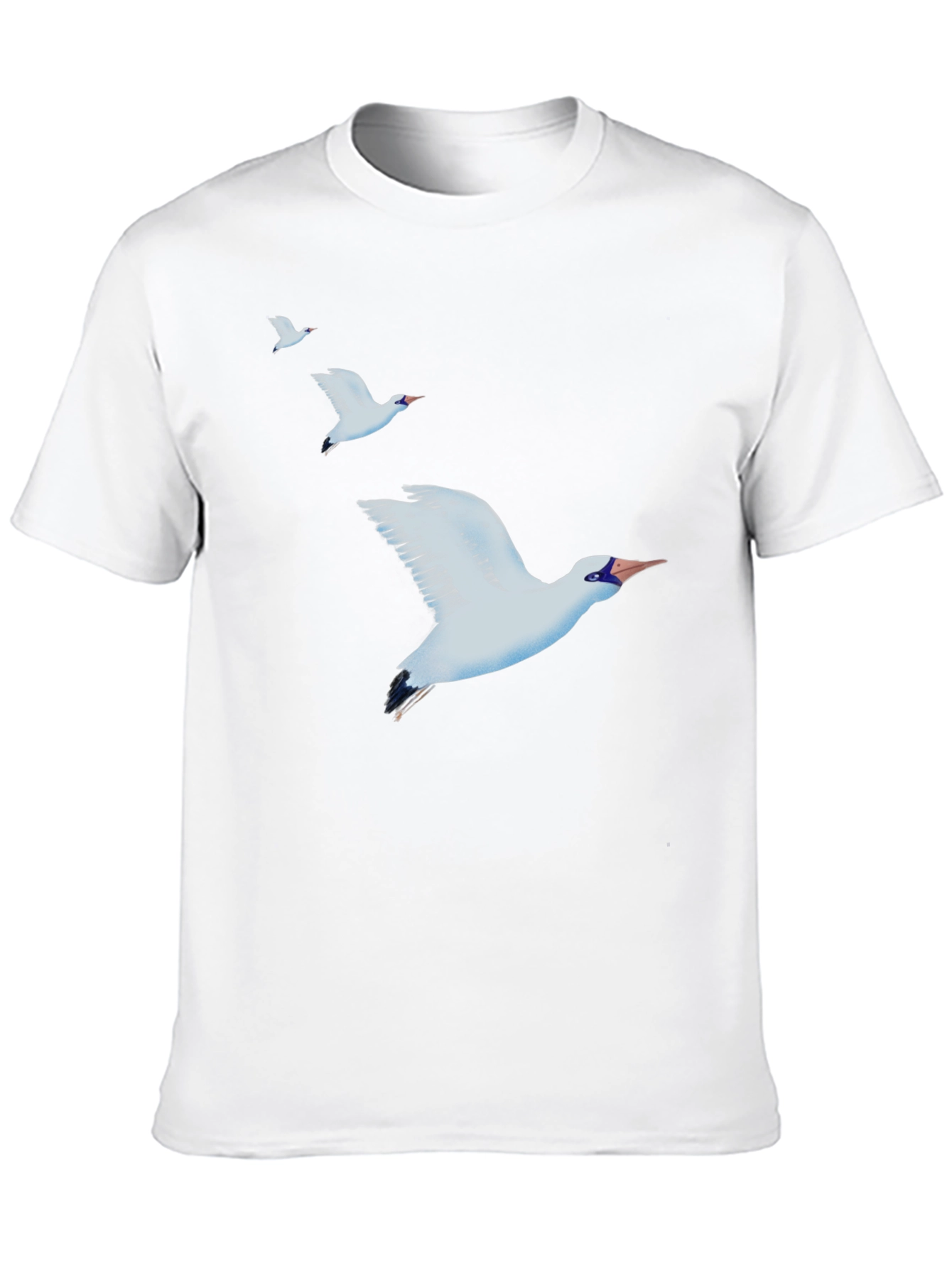 Camiseta Negra con Diseño de Aves Marinas