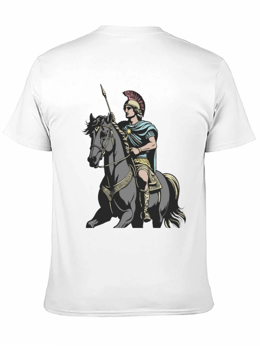 Camiseta Hombre Guerrero a Caballo Negra