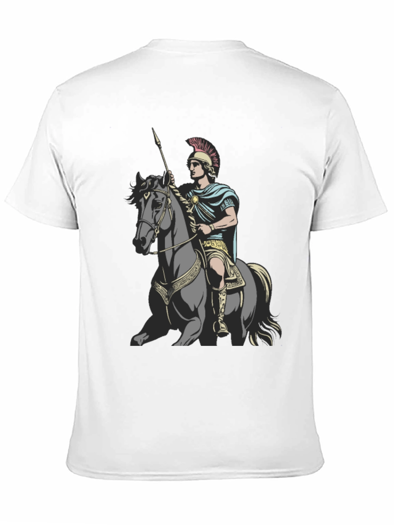 Camiseta Hombre Guerrero a Caballo Negra